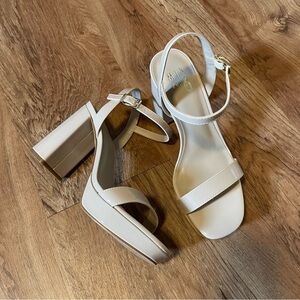 EUC Nude Platform Sandals with Block Heel